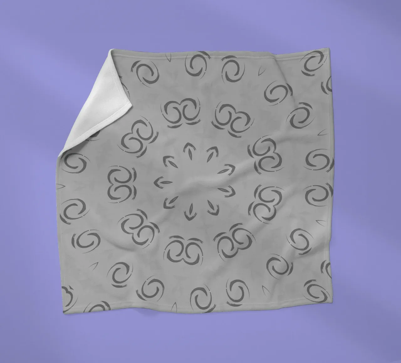 Abstraktes dynamisches kreisförmiges Muster in Grau Fleecedecke von Something for you