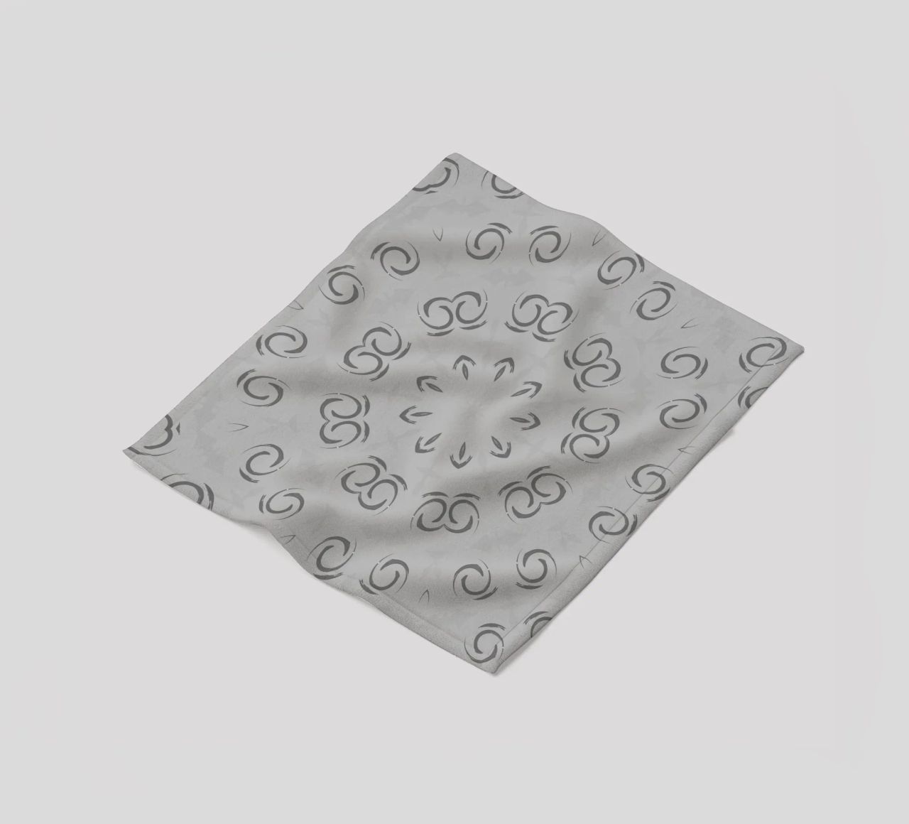 Abstract dynamic circular pattern in grey fleece blanket by Something for you