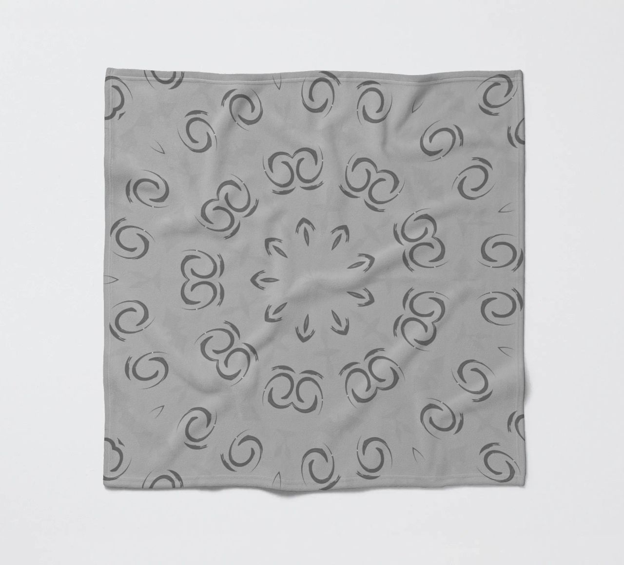Abstract dynamic circular pattern in grey fleece blanket by Something for you