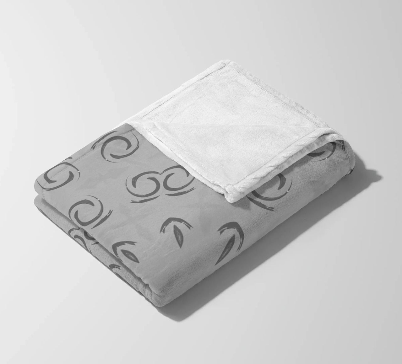 Abstract dynamic circular pattern in grey fleece blanket by Something for you