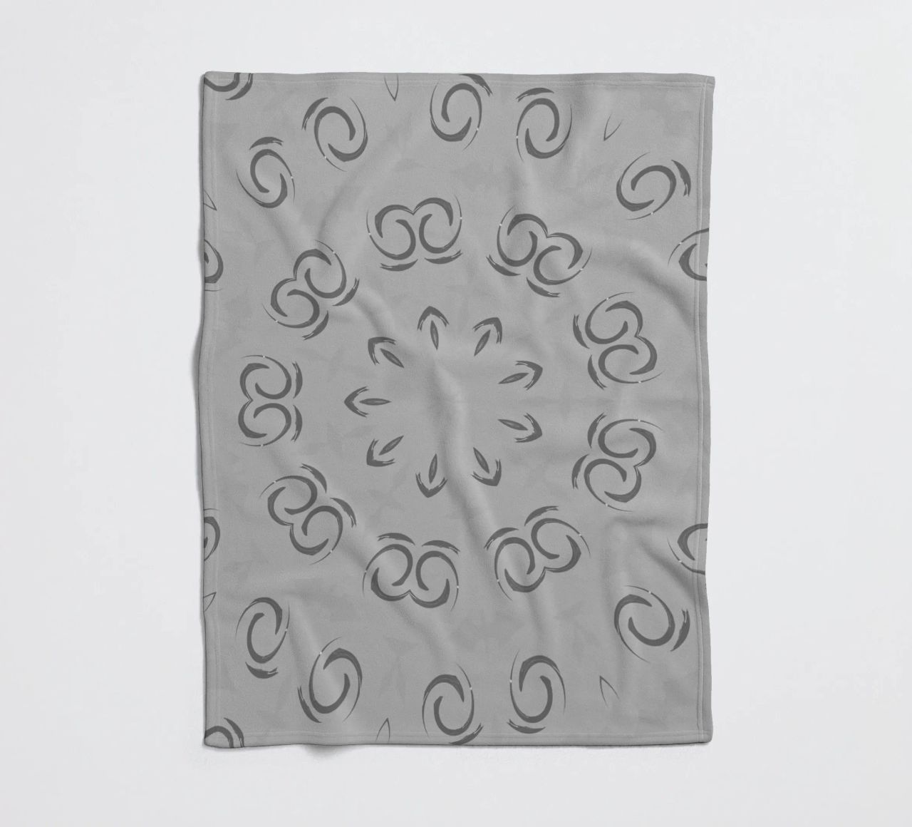 Abstract dynamic circular pattern in grey fleece blanket by Something for you