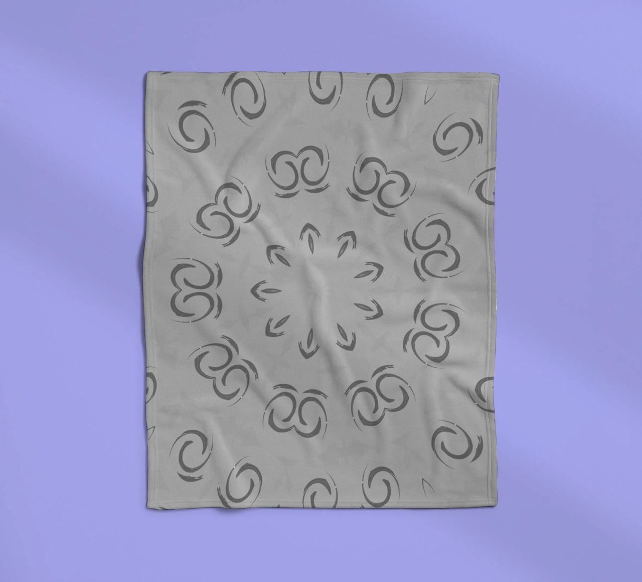 Abstract dynamic circular pattern in grey fleece blanket by Something for you