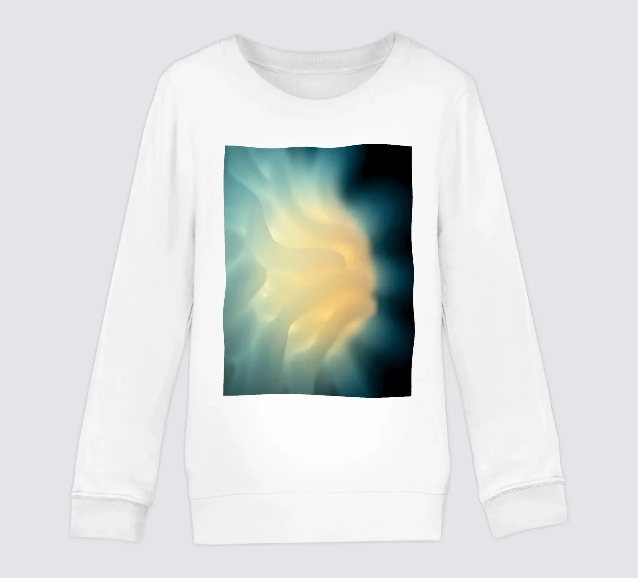 Licht, das in lebendigen Farben wirbelt, erzeugt ein faszinierendes Abstraktes. Kinder Sweatshirt von DesignDoodle