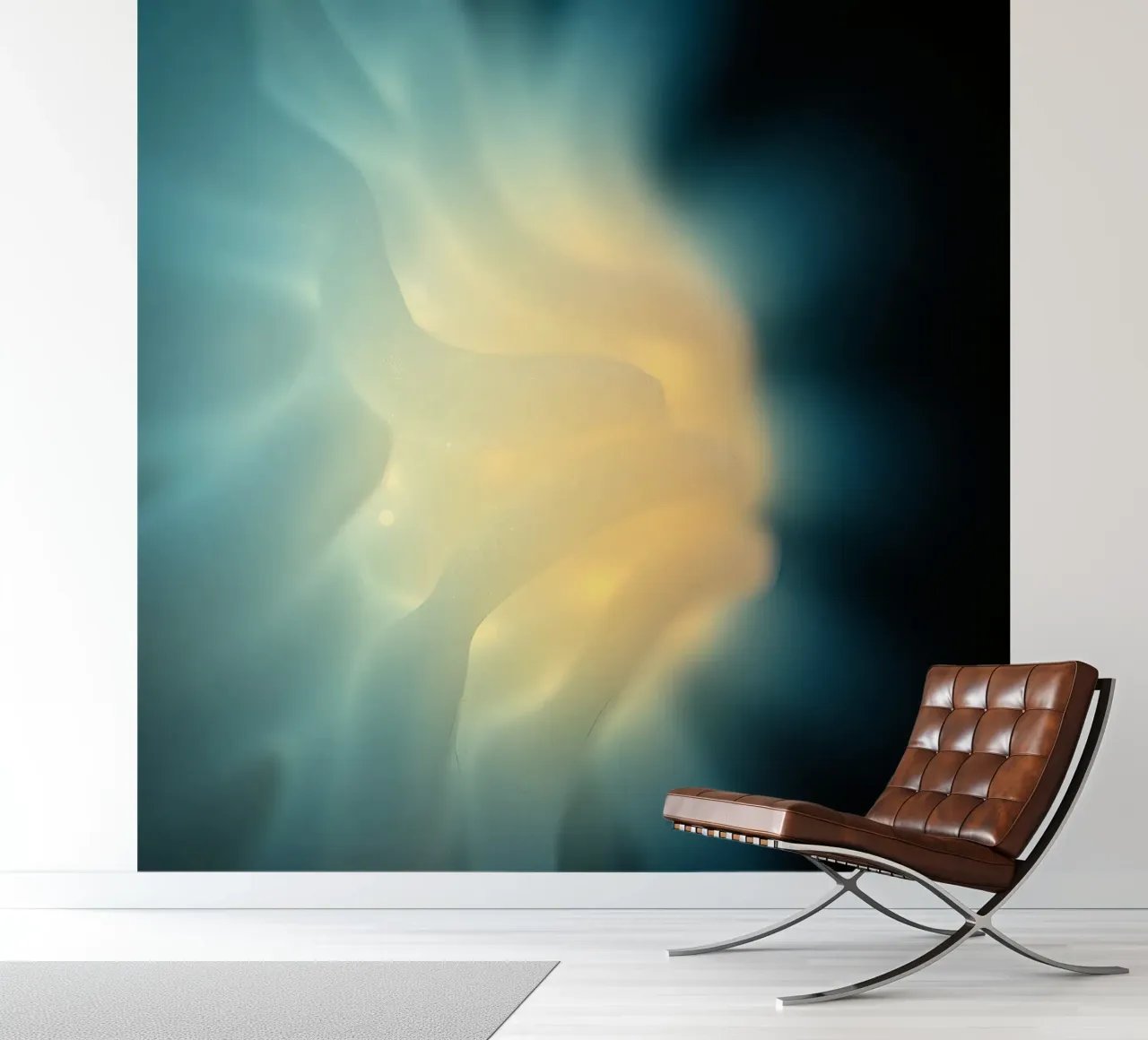 Licht, das in lebendigen Farben wirbelt, erzeugt ein faszinierendes Abstraktes. Fototapete von DesignDoodle