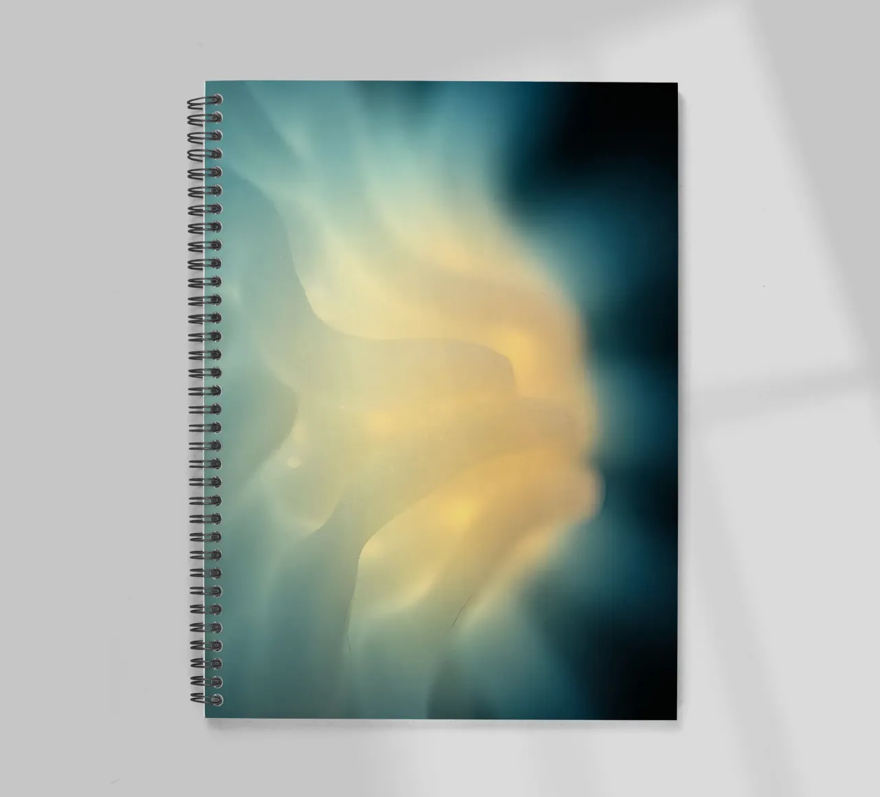 Light swirling in vibrant colors creates a mesmerizing abstr spiral notebook by DesignDoodle