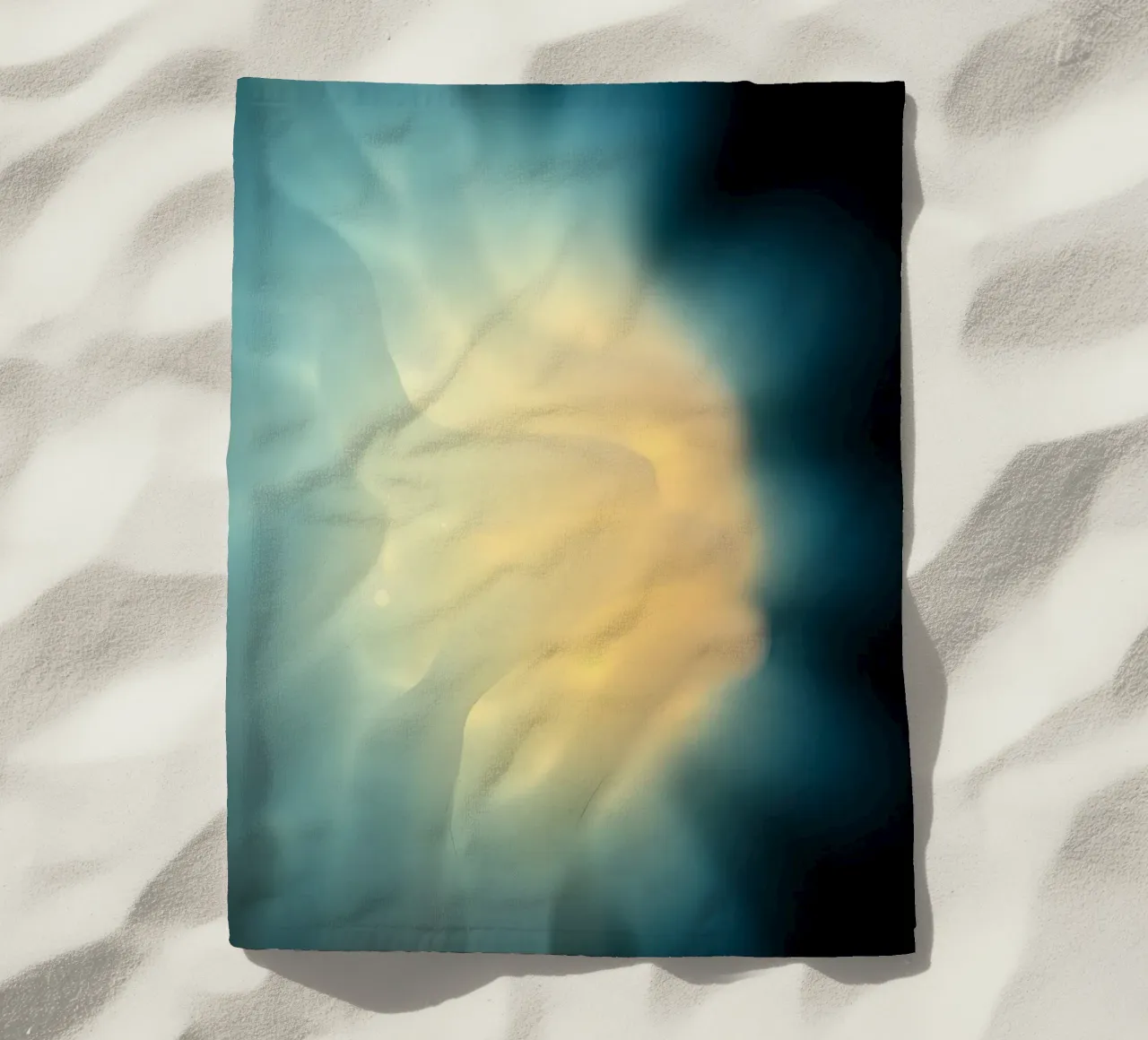 Light swirling in vibrant colors creates a mesmerizing abstr beach towel by DesignDoodle