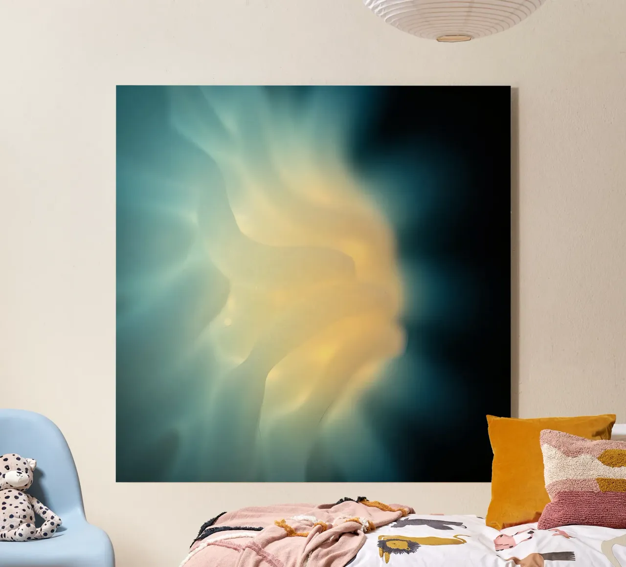 Licht, das in lebendigen Farben wirbelt, erzeugt ein faszinierendes Abstraktes. Acryl-Glas von DesignDoodle