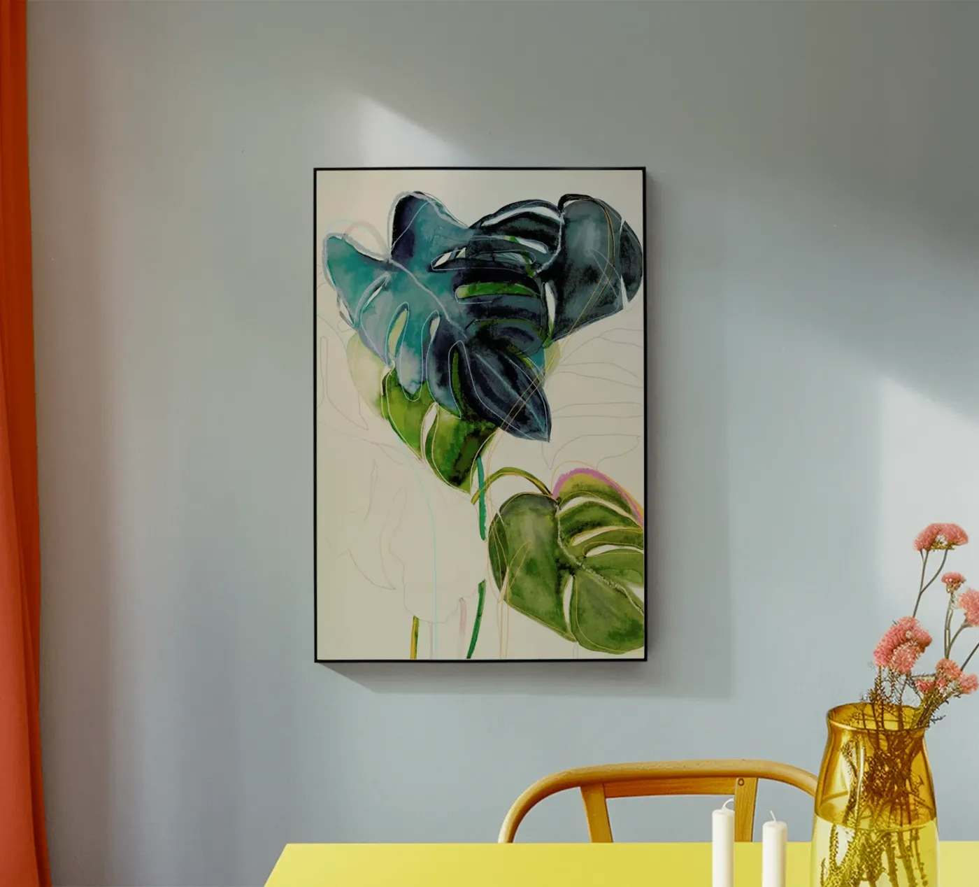 Blue Monstera plexiglass da Leigh Viner