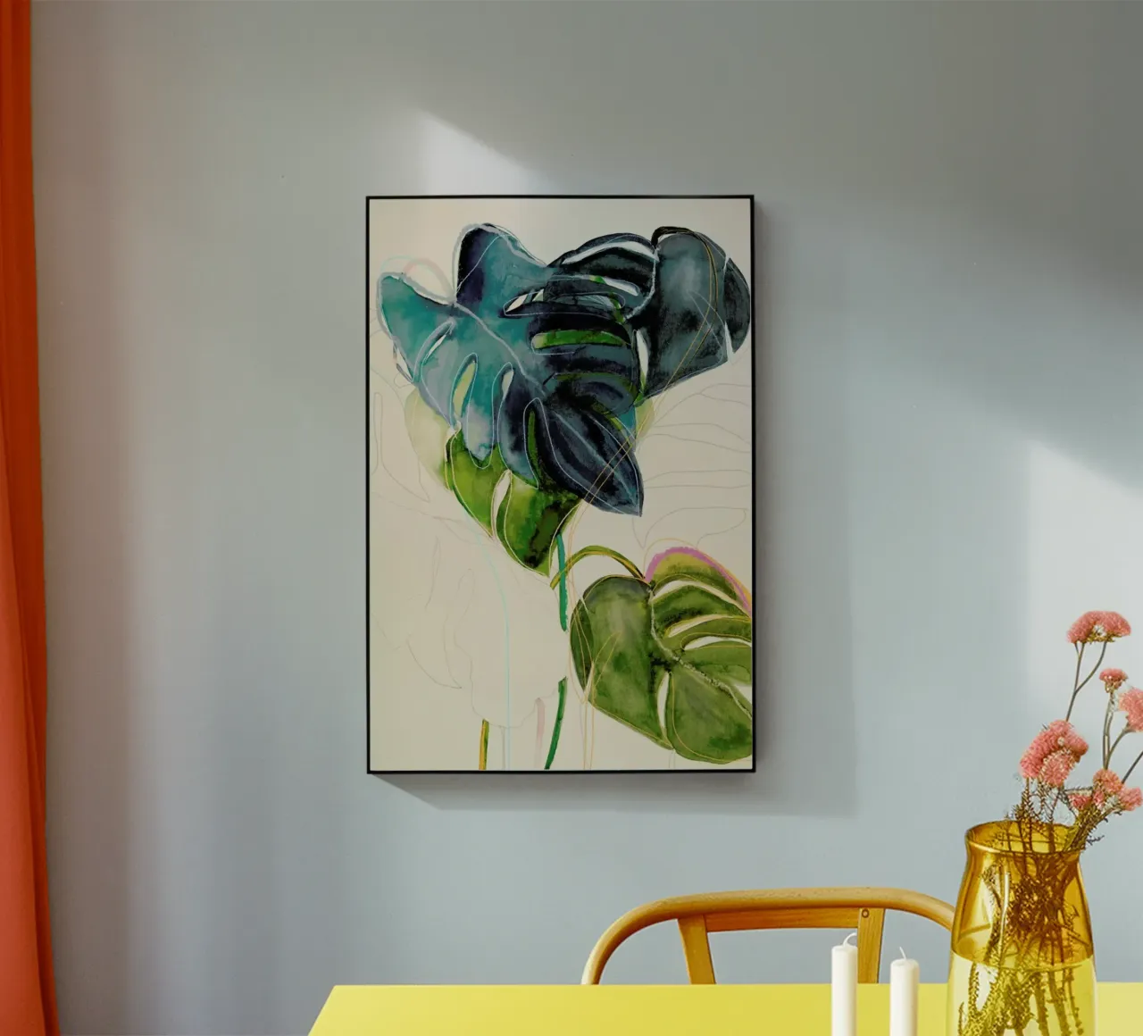 Blue Monstera plexiglass da Leigh Viner