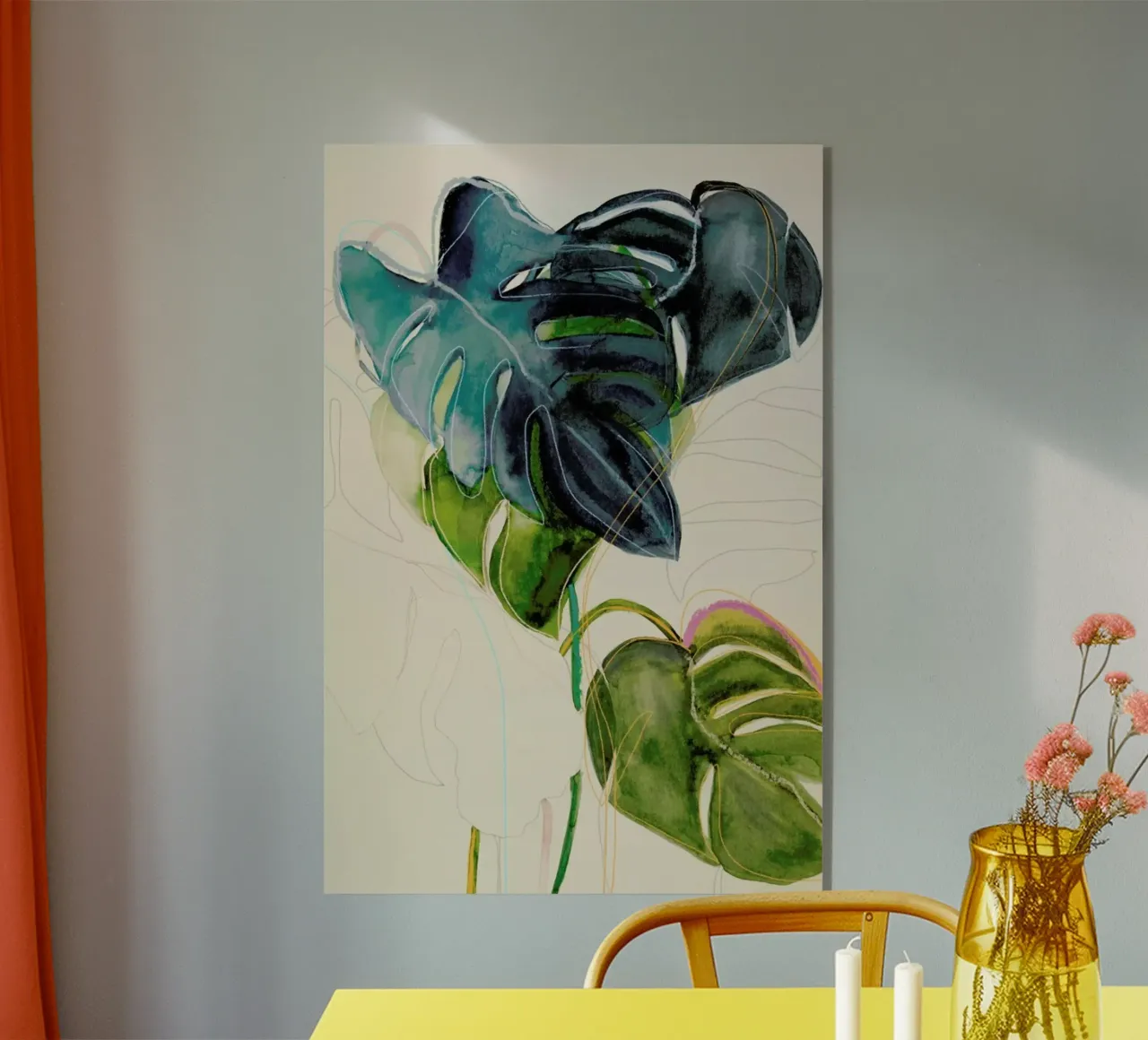 Blue Monstera plexiglass da Leigh Viner