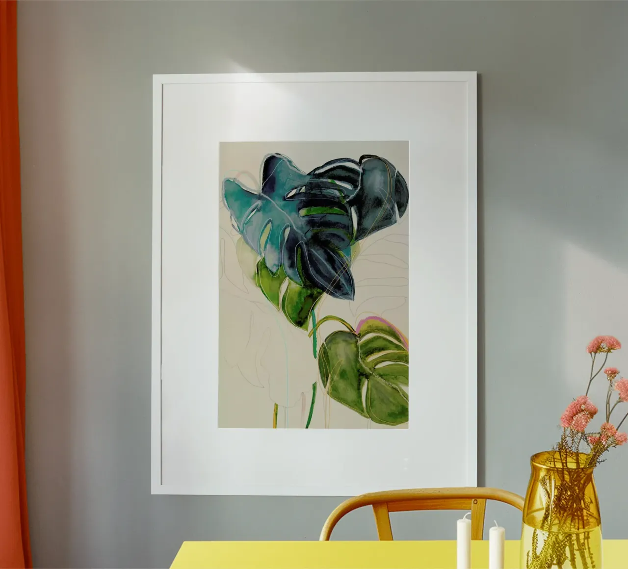 Blue Monstera poster da Leigh Viner