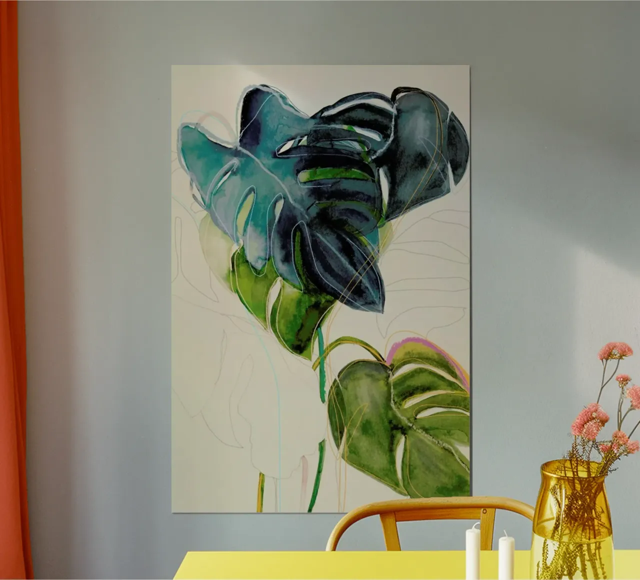 Blue Monstera poster da Leigh Viner