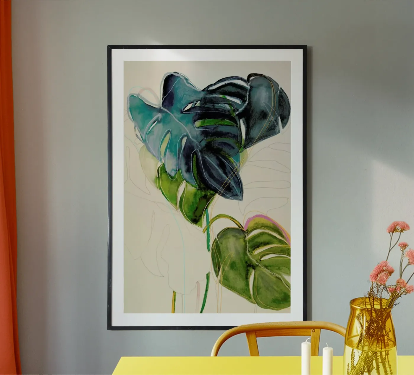 Blue Monstera poster da Leigh Viner