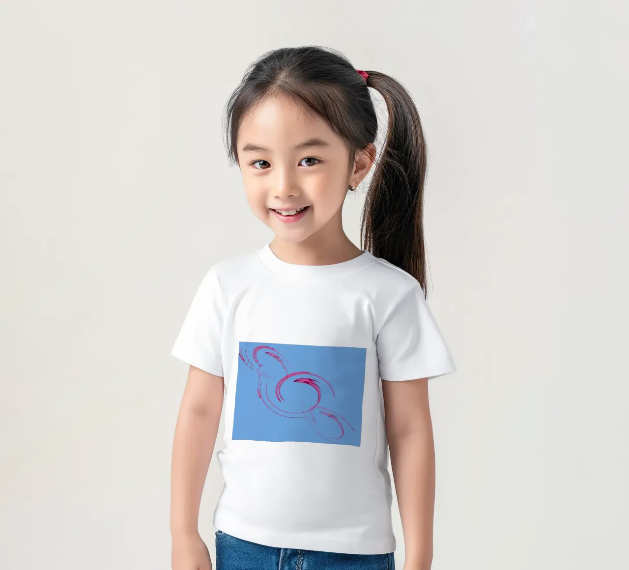 Abstrakte dynamische kreisförmige pinke und blaue Form Kinder T-Shirt von Something for you