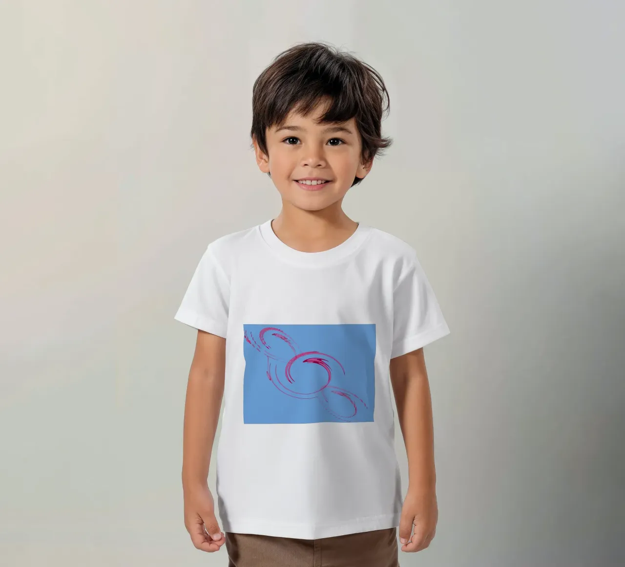 Abstrakte dynamische kreisförmige pinke und blaue Form Kinder T-Shirt von Something for you