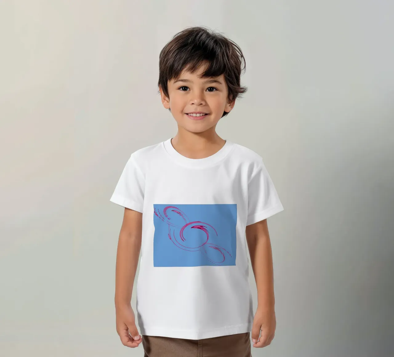 Abstrakte dynamische kreisförmige pinke und blaue Form Kinder T-Shirt von Something for you