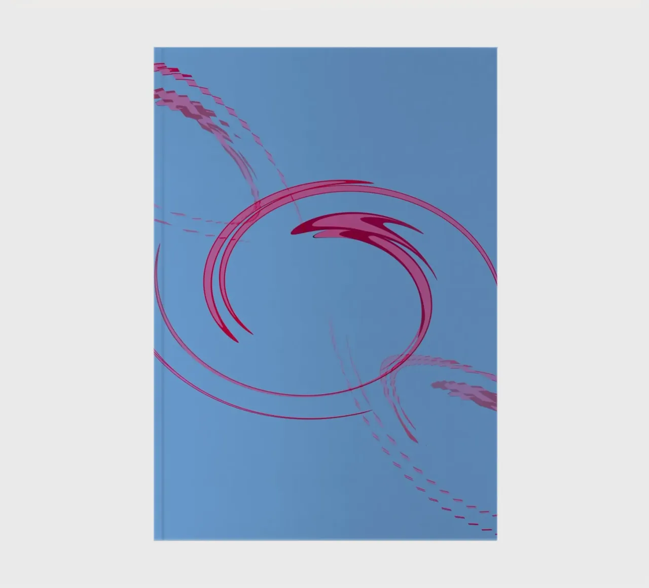 Abstract dynamic circular pink and blue shape notebook by Something for you