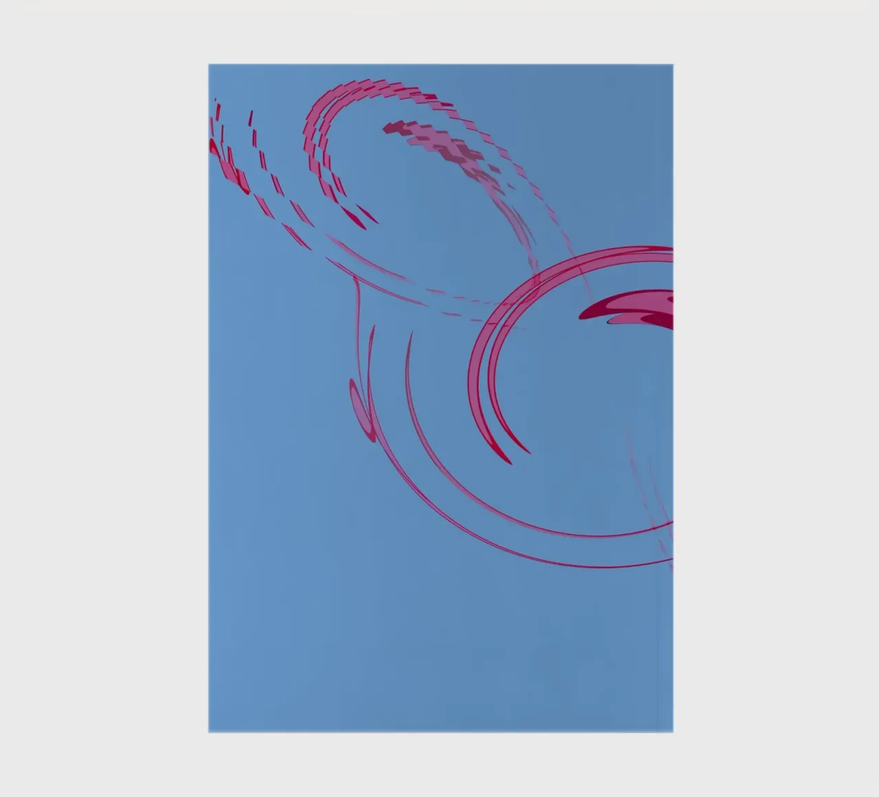 Abstract dynamic circular pink and blue shape notebook by Something for you