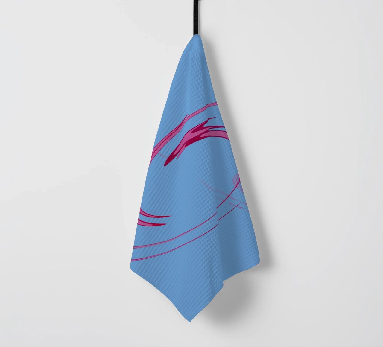 Forma astratta dinamica circolare rosa e blu canovaccio da cucina da Something for you