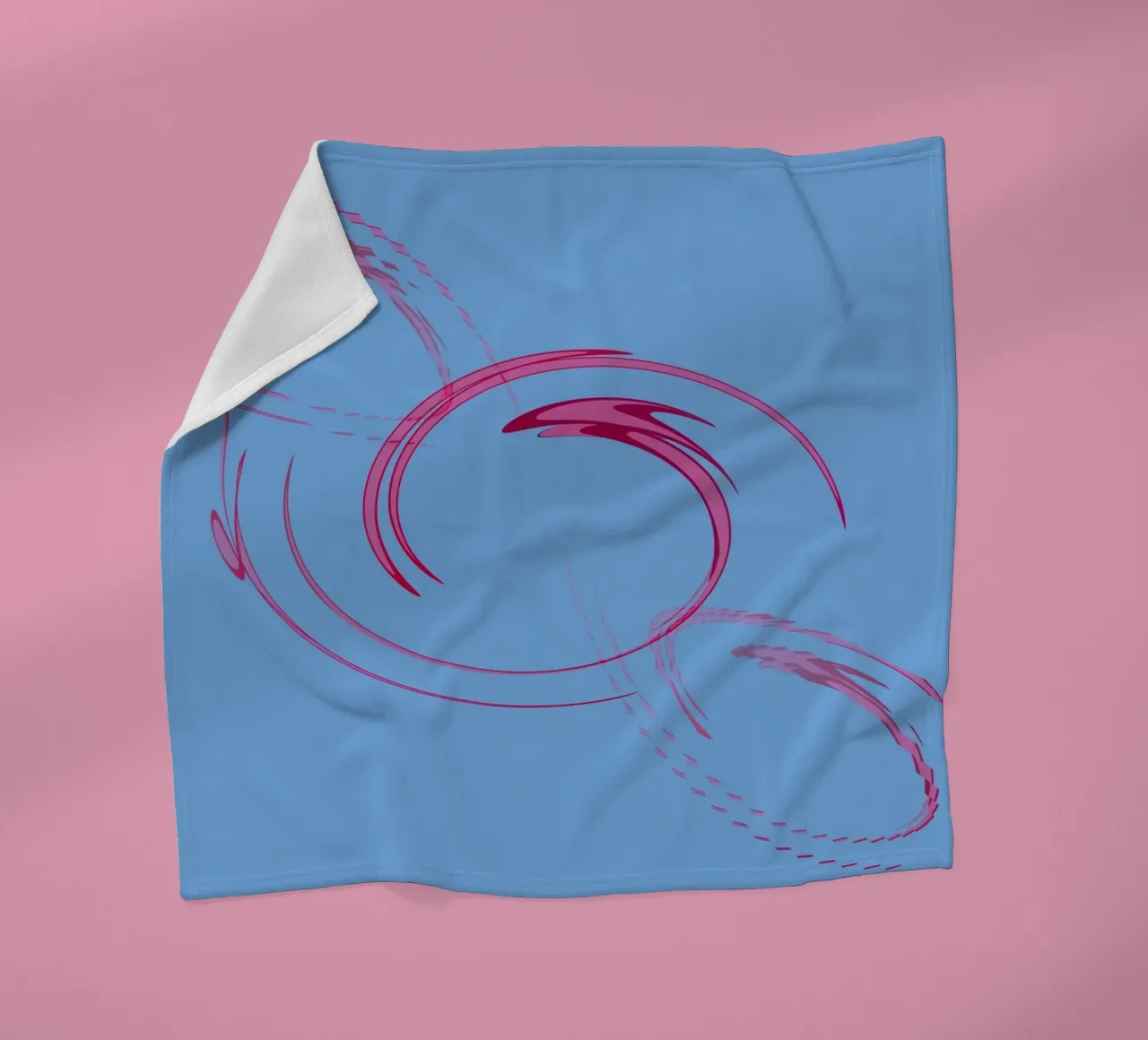 Abstrakte dynamische kreisförmige pinke und blaue Form Fleecedecke von Something for you