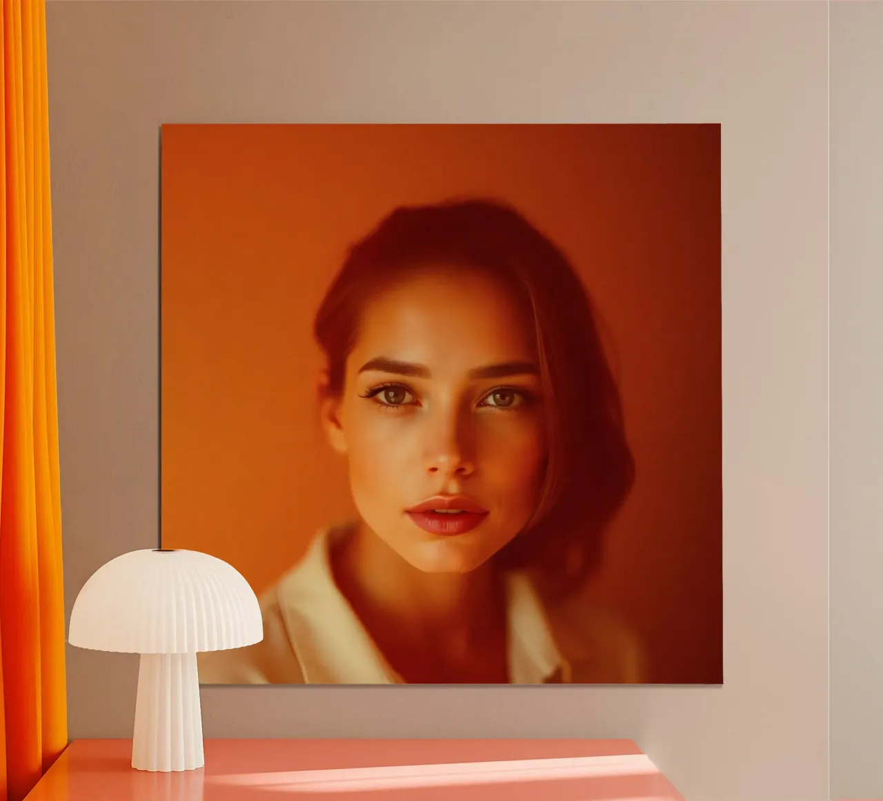Jonge vrouw met expressieve ogen en zachte gelaatstrekken geposeerd hahnemühle van DesignDoodle