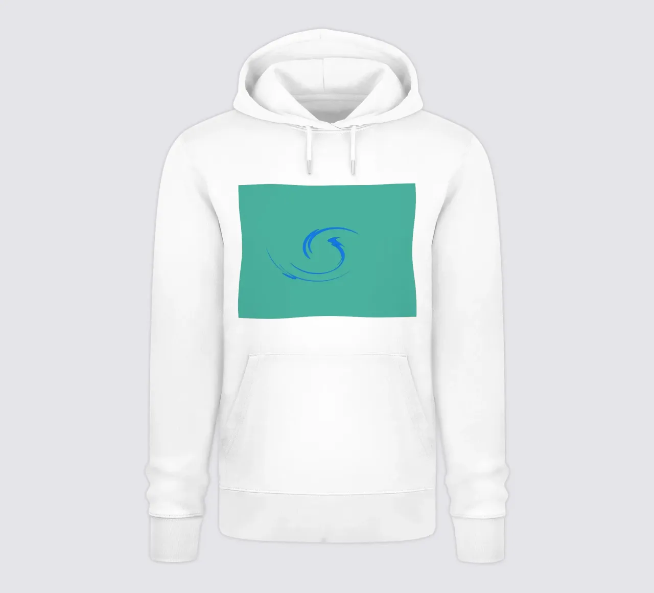 Abstract circular dynamic shape in blue hoodie by Something for you