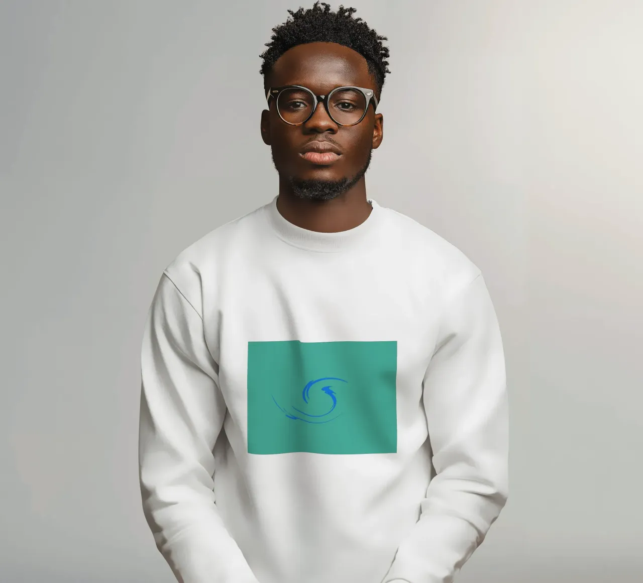 Forme dynamique circulaire abstraite en bleu sweat de Something for you