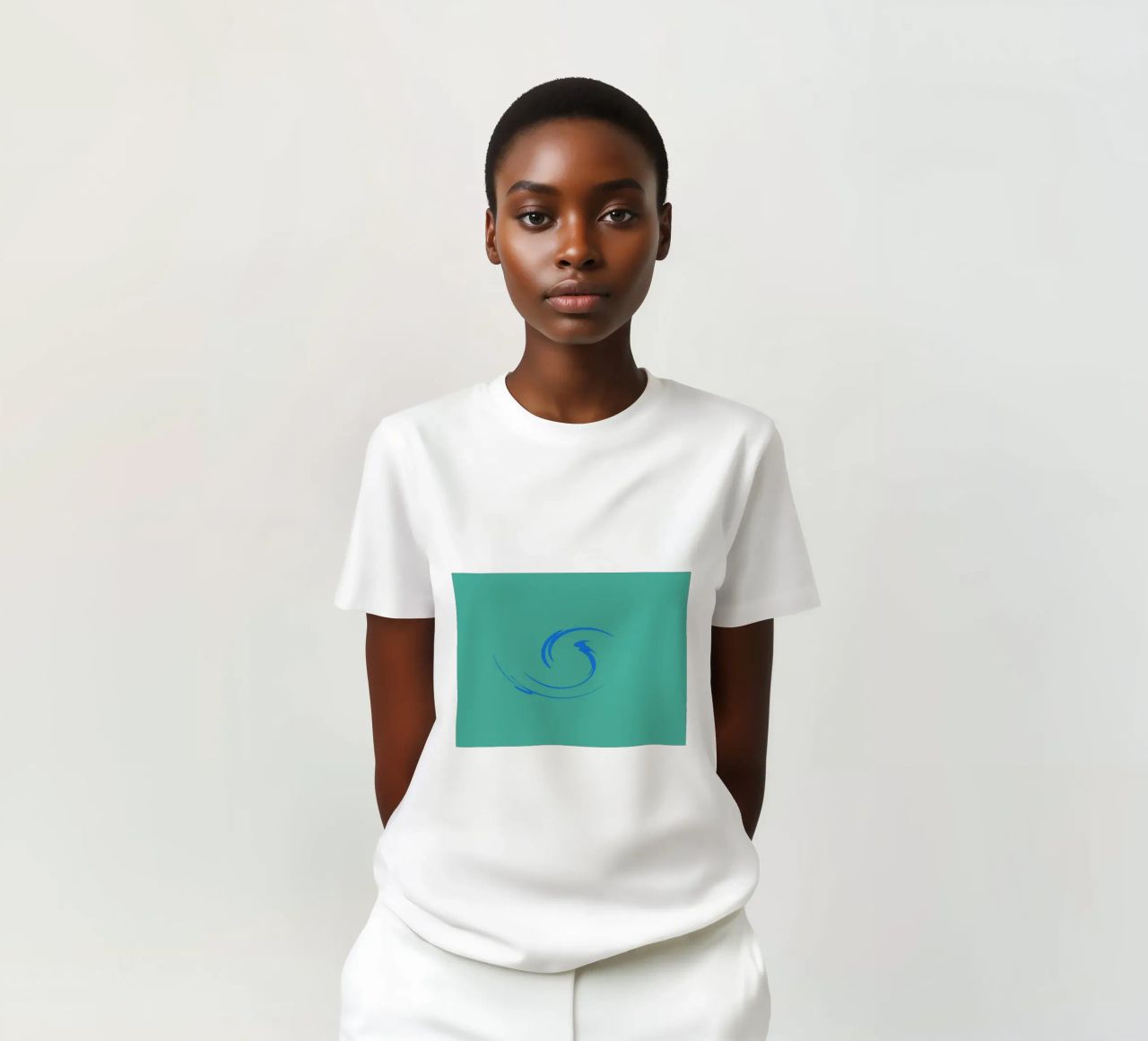 Abstract circular dynamic shape in blue t-shirt by Something for you
