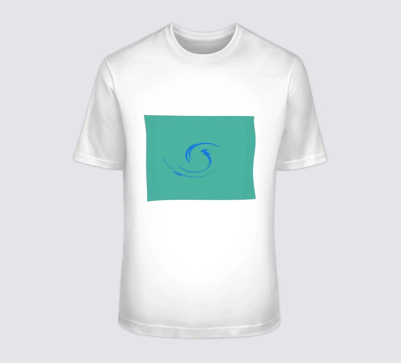 Abstract circular dynamic shape in blue t-shirt by Something for you