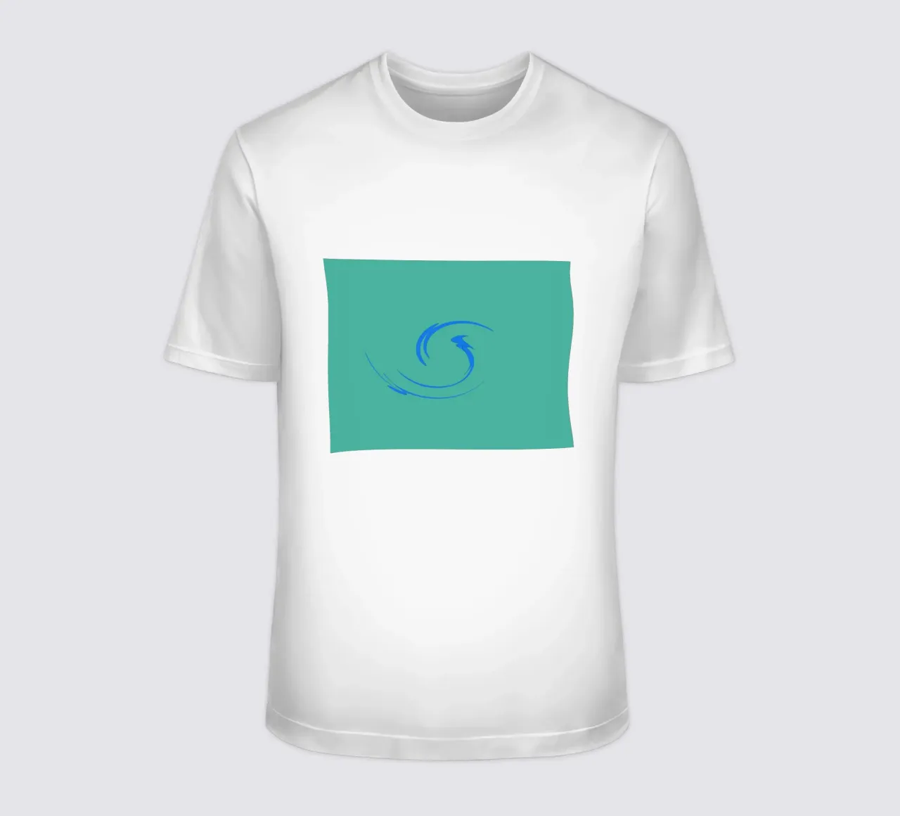 Abstract circular dynamic shape in blue t-shirt by Something for you