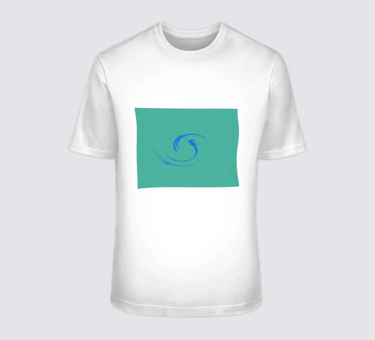 Abstrakte kreisrunde dynamische Form in Blau T-Shirt von Something for you