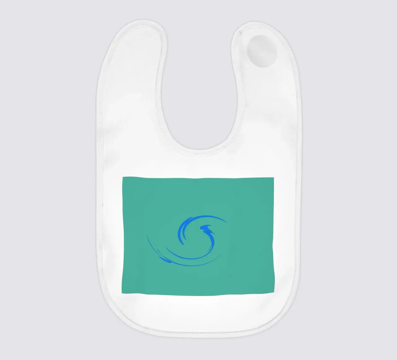 Abstract circular dynamic shape in blue baby bib by Something for you