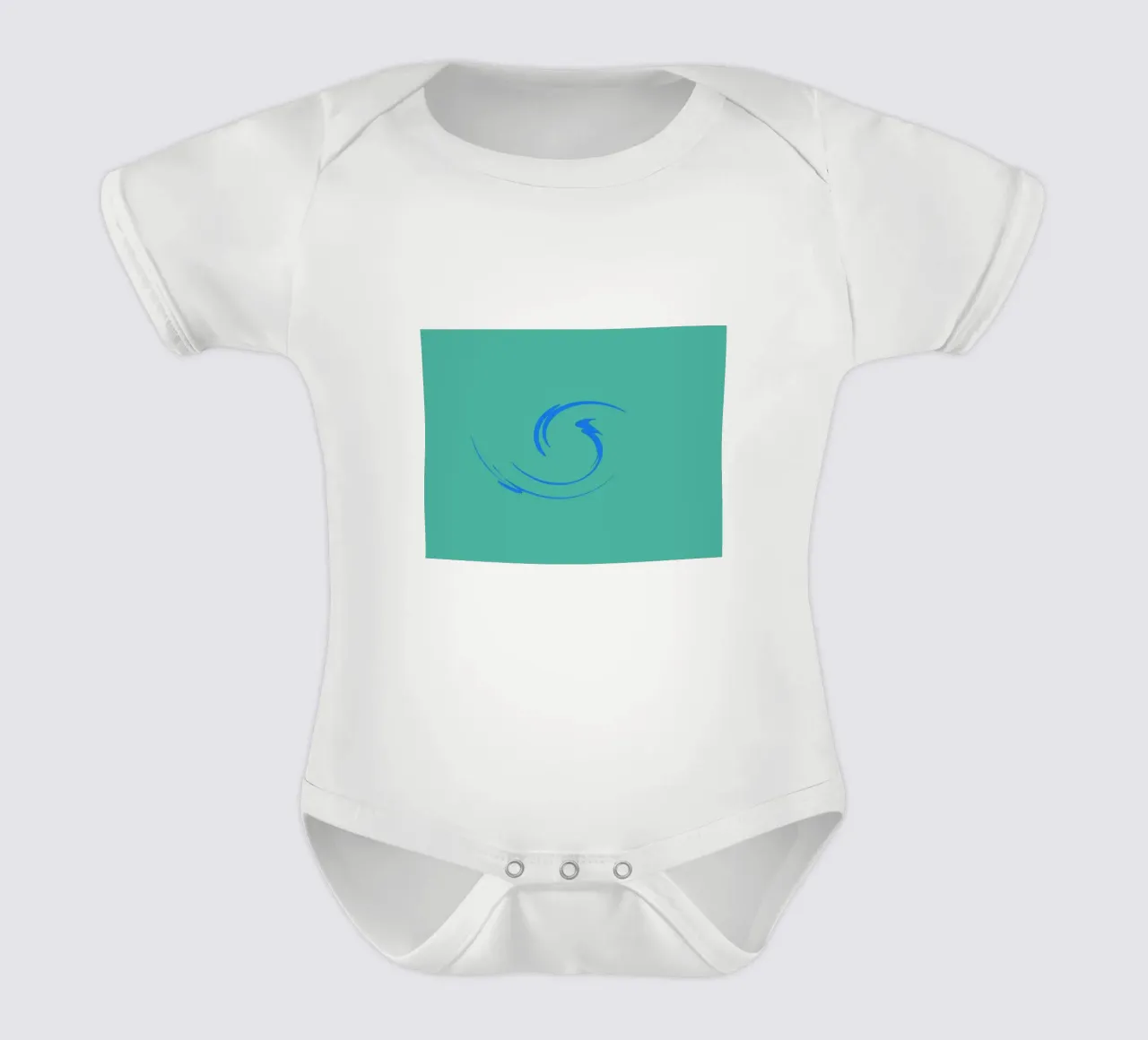Abstract circular dynamic shape in blue short-sleeve baby romper by Something for you