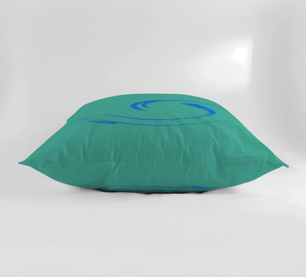 Forma dinamica circolare astratta in blu cuscino da Something for you
