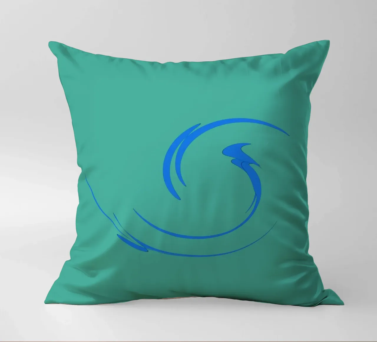 Abstrakte kreisrunde dynamische Form in Blau Kissen von Something for you