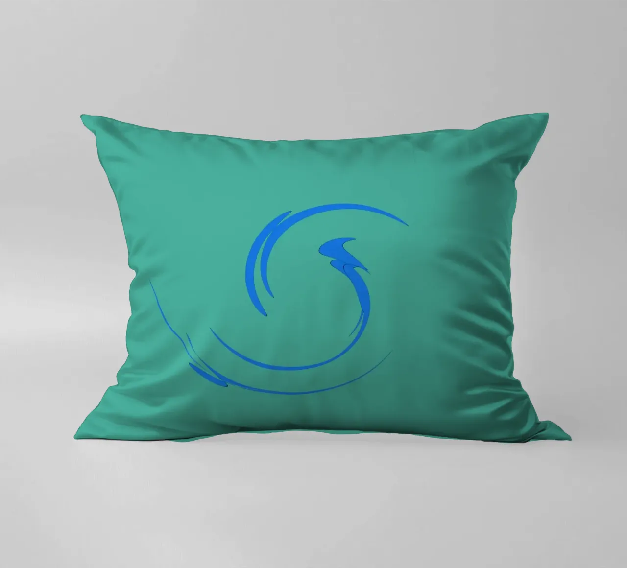 Abstrakte kreisrunde dynamische Form in Blau Kissen von Something for you