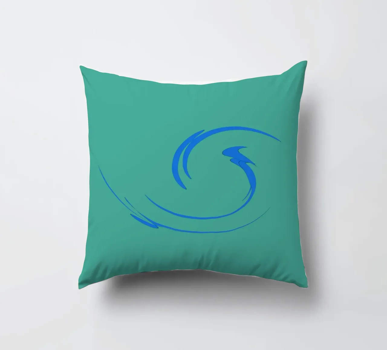 Abstrakte kreisrunde dynamische Form in Blau Kissen von Something for you