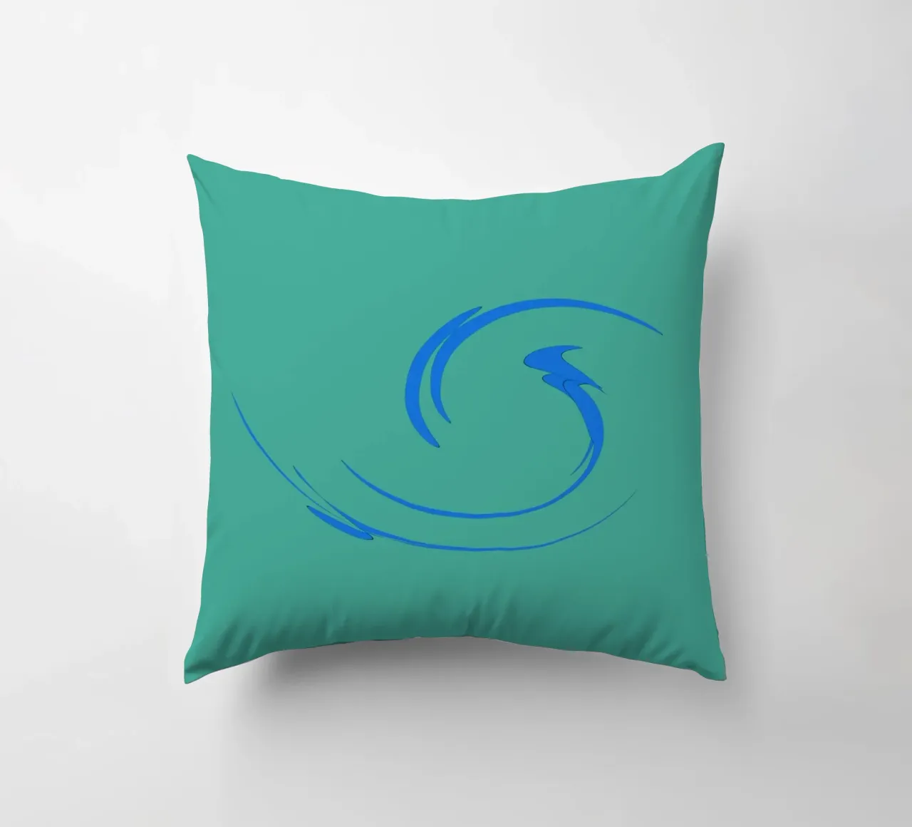 Abstrakte kreisrunde dynamische Form in Blau Kissen von Something for you