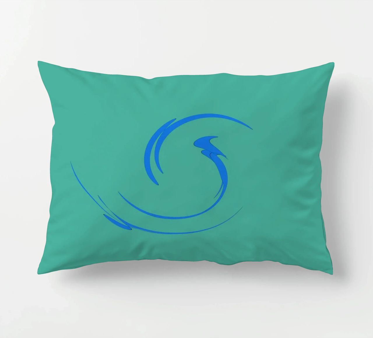 Forma dinamica circolare astratta in blu cuscino da Something for you