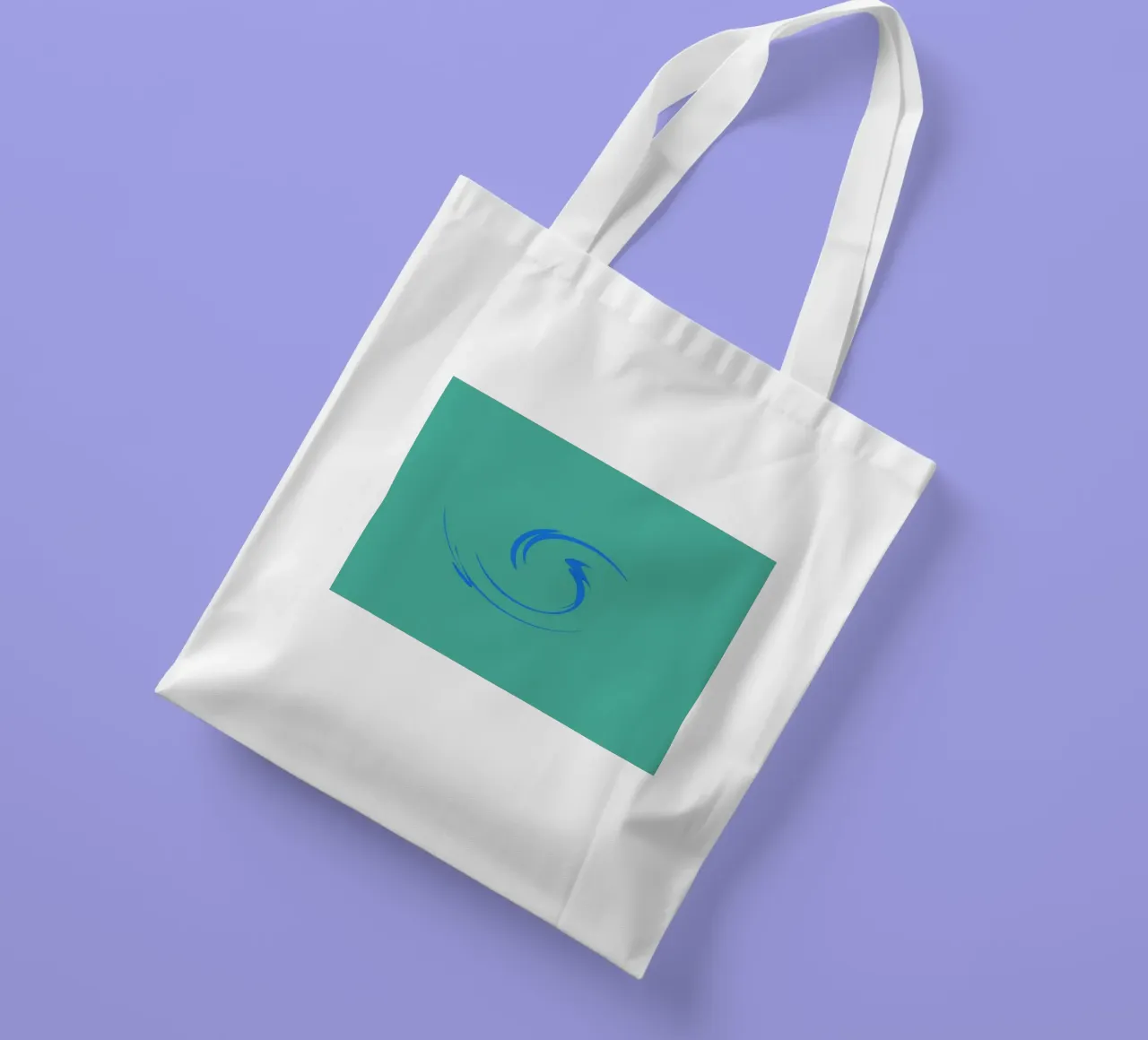 Abstract circular dynamic shape in blue tote bag by Something for you