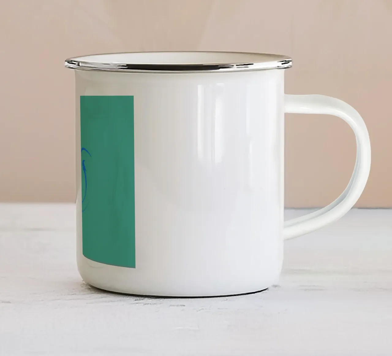 Forme dynamique circulaire abstraite en bleu mug en émail de Something for you