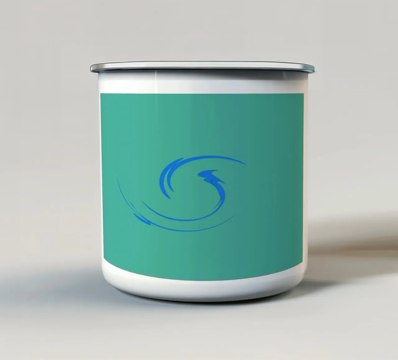 Forme dynamique circulaire abstraite en bleu mug en émail de Something for you