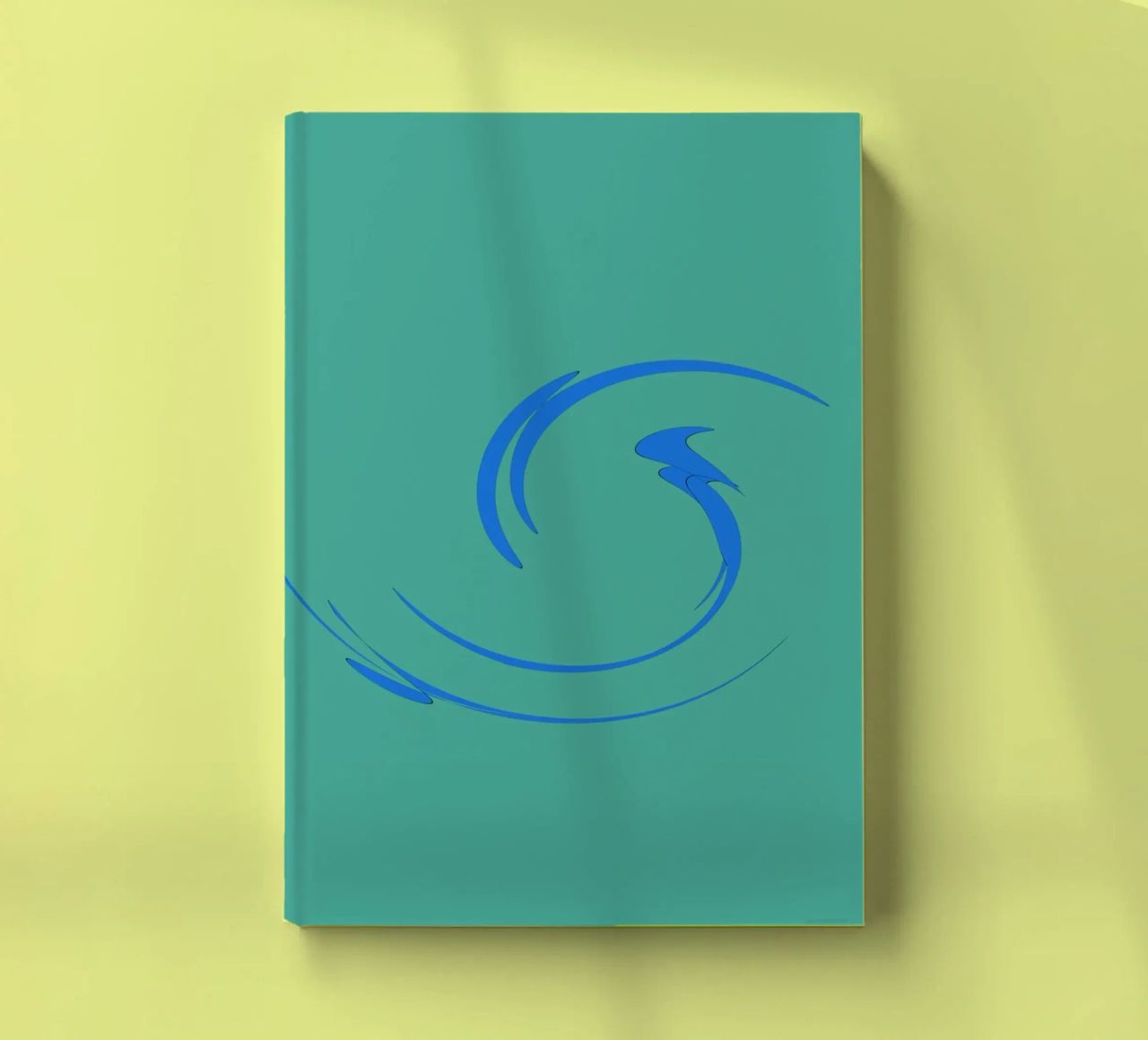 Abstract circular dynamic shape in blue notebook by Something for you