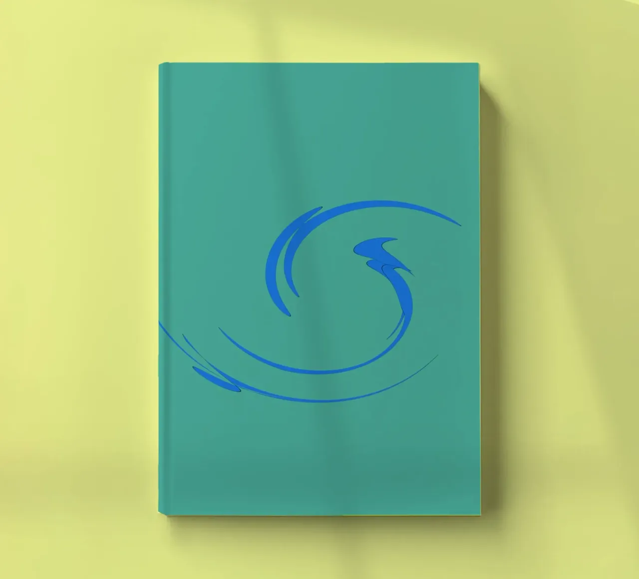 Forma dinamica circolare astratta in blu diario da Something for you