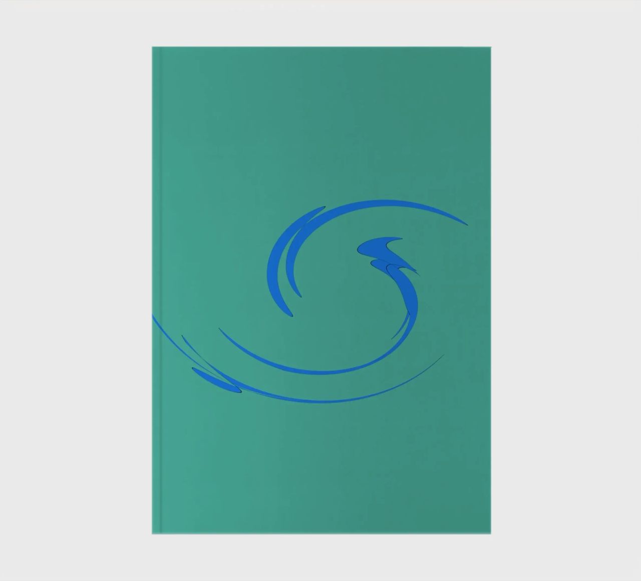 Abstract circular dynamic shape in blue notebook by Something for you