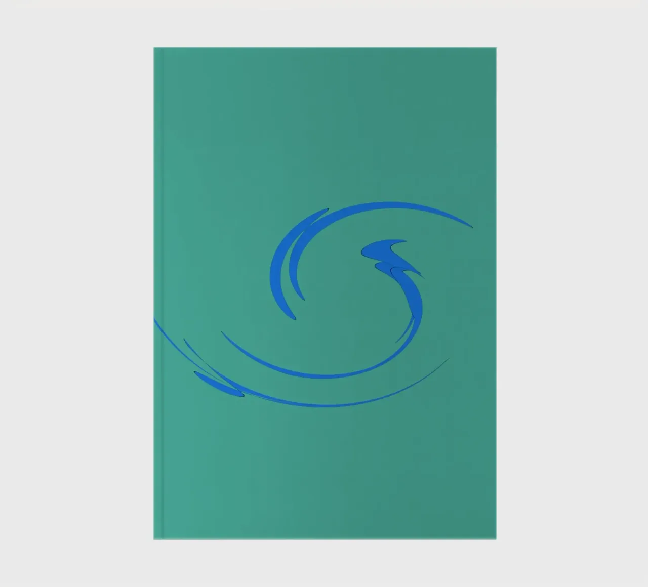 Abstract circular dynamic shape in blue notebook by Something for you