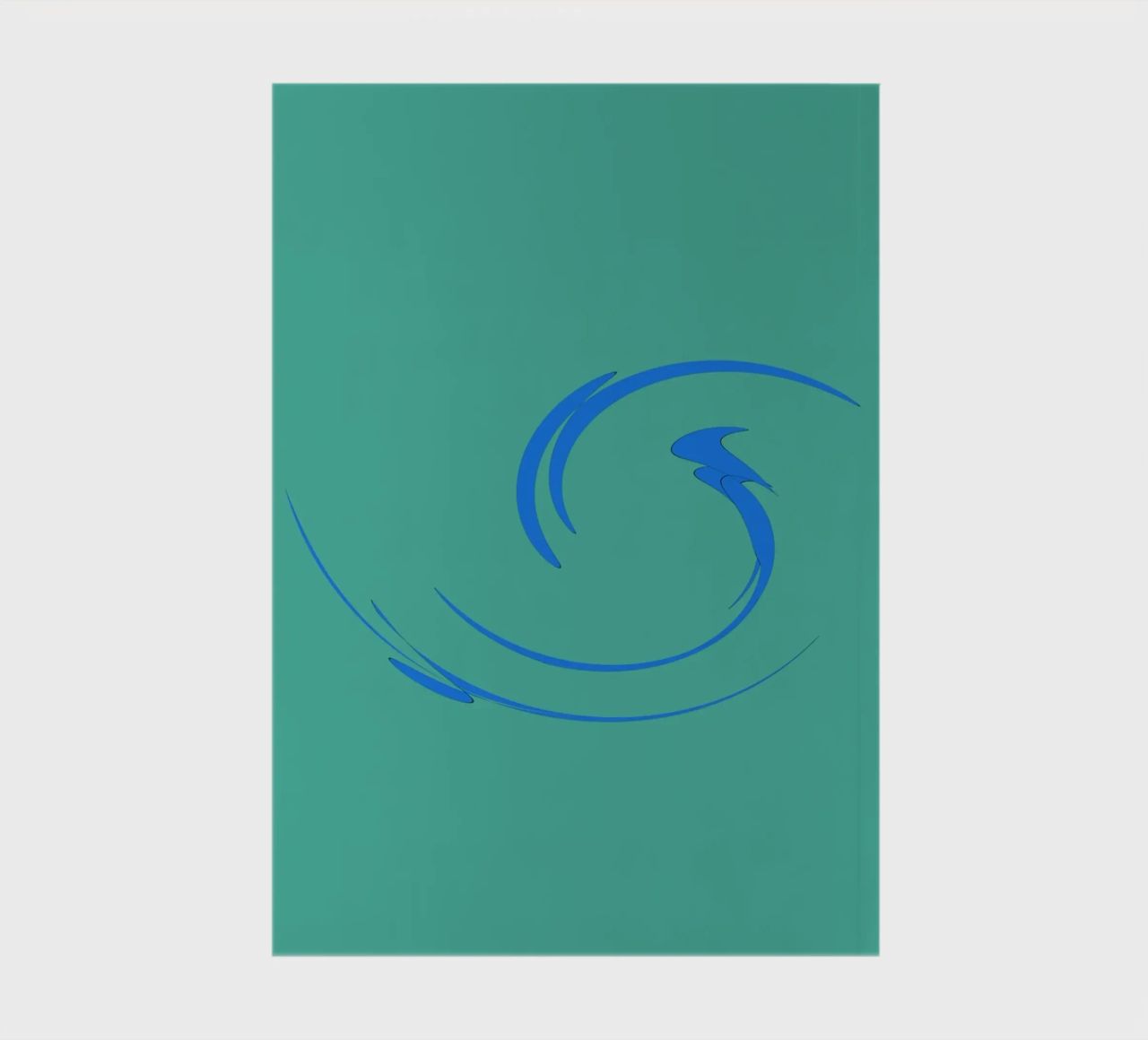 Abstract circular dynamic shape in blue notebook by Something for you