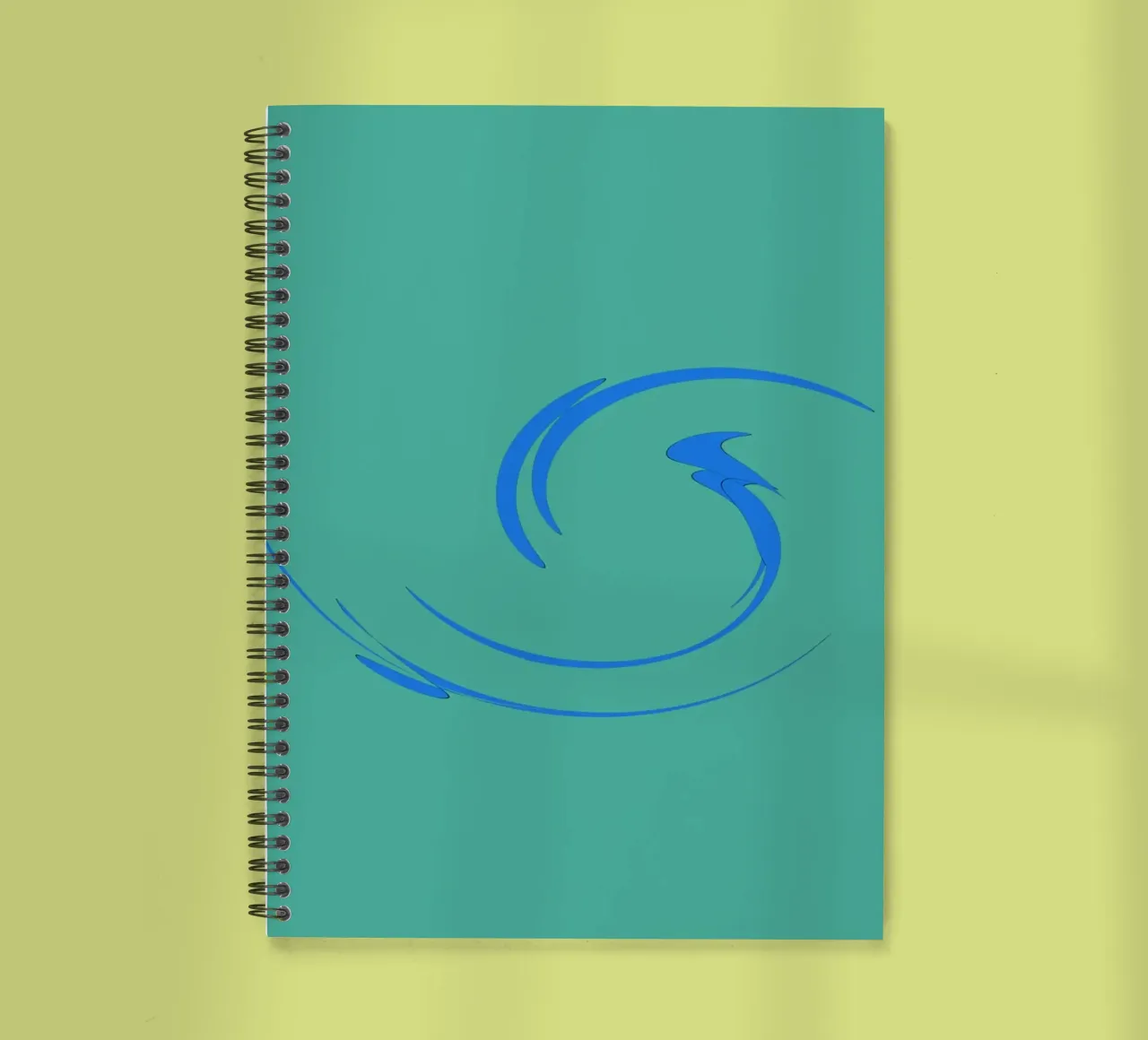 Abstract circular dynamic shape in blue spiral notebook by Something for you