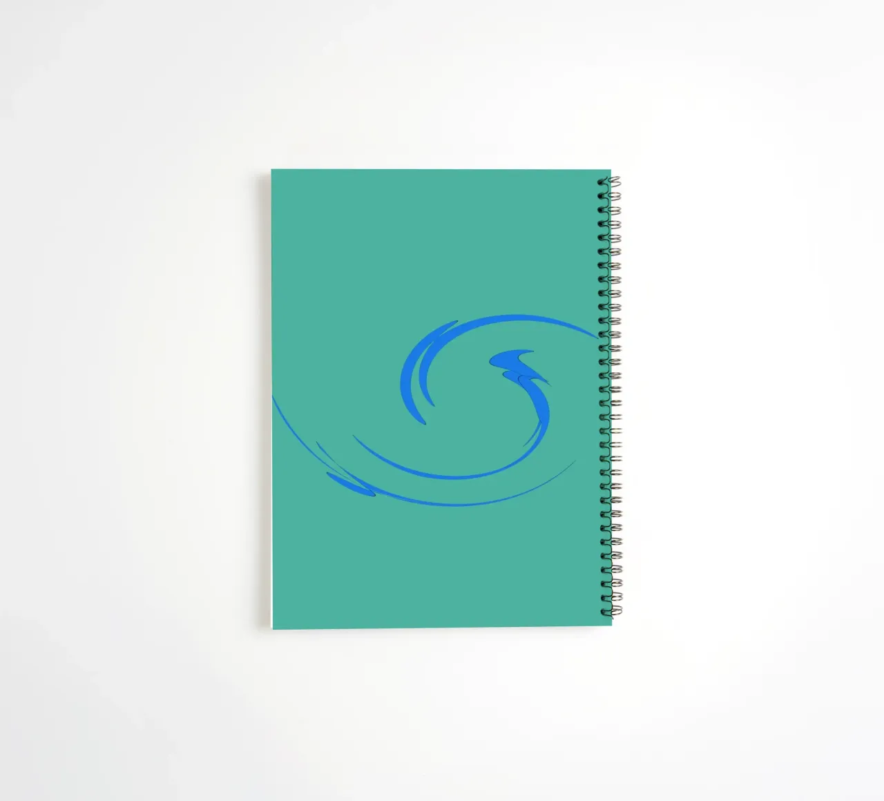 Abstract circular dynamic shape in blue spiral notebook by Something for you