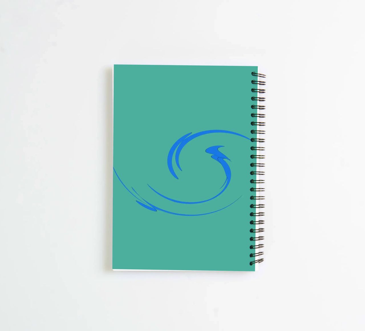 Forma dinamica circolare astratta in blu diario ad anelli da Something for you